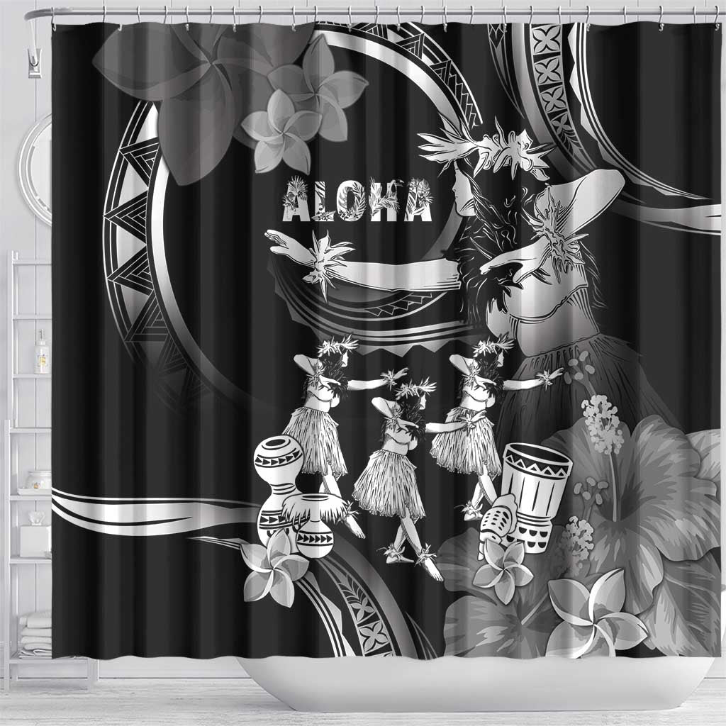 Hawaii Beautiful Hula Dancers Shower Curtain With Ipu Keke And Pahu Drum LT05 - Polynesian Pride