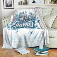 Hawaii Sugar Plantation Blanket With Hawaiian Tapa Pattern LT05 White - Polynesian Pride