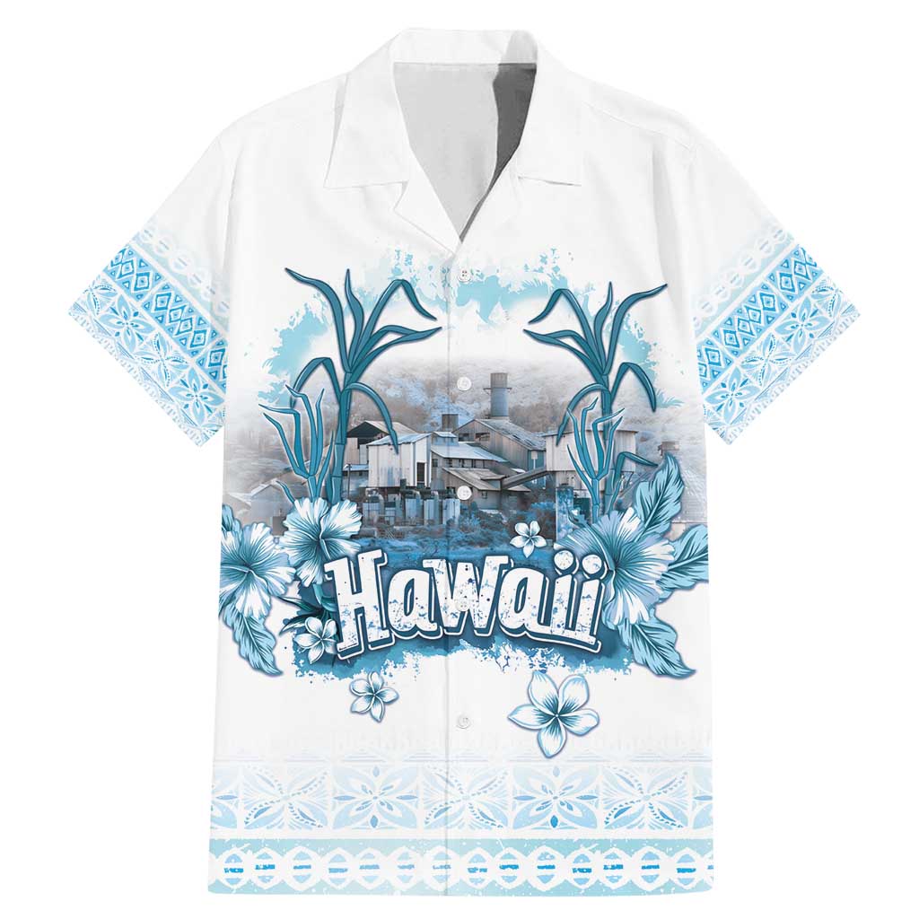 Hawaii Sugar Plantation Family Matching Mermaid Dress and Hawaiian Shirt With Hawaiian Tapa Pattern LT05 Dad's Shirt - Short Sleeve White - Polynesian Pride