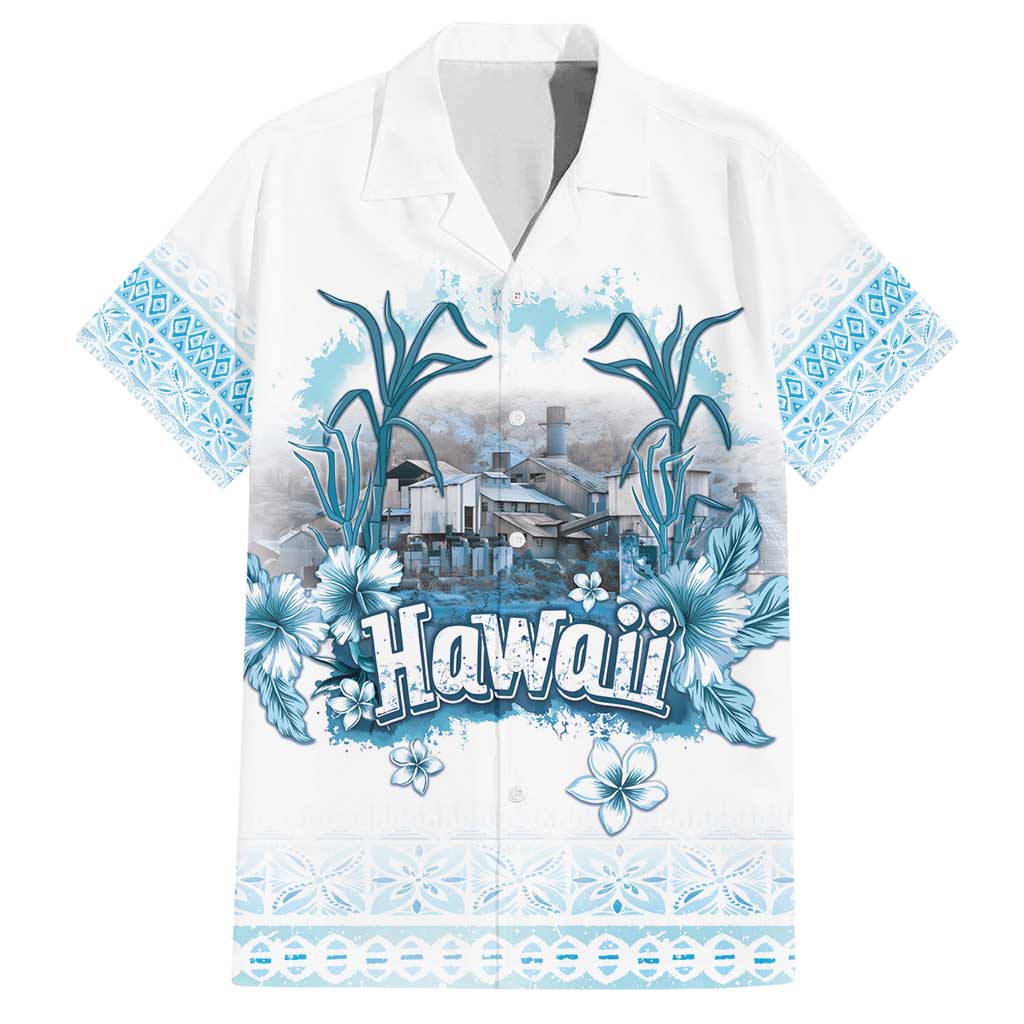Hawaii Sugar Plantation Family Matching Off Shoulder Maxi Dress and Hawaiian Shirt With Hawaiian Tapa Pattern LT05 Dad's Shirt - Short Sleeve White - Polynesian Pride