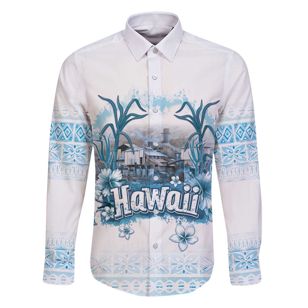 Hawaii Sugar Plantation Family Matching Tank Maxi Dress and Hawaiian Shirt With Hawaiian Tapa Pattern LT05 Dad's Shirt - Long Sleeve White - Polynesian Pride