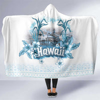 Hawaii Sugar Plantation Hooded Blanket With Hawaiian Tapa Pattern LT05 One Size White - Polynesian Pride