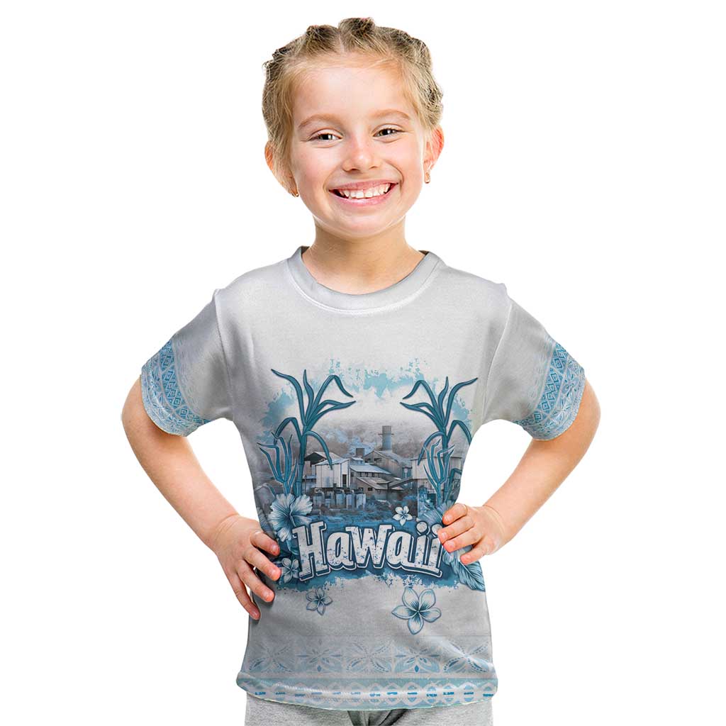 Hawaii Sugar Plantation Kid T Shirt With Hawaiian Tapa Pattern LT05 White - Polynesian Pride