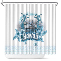 Hawaii Sugar Plantation Shower Curtain With Hawaiian Tapa Pattern LT05 White - Polynesian Pride