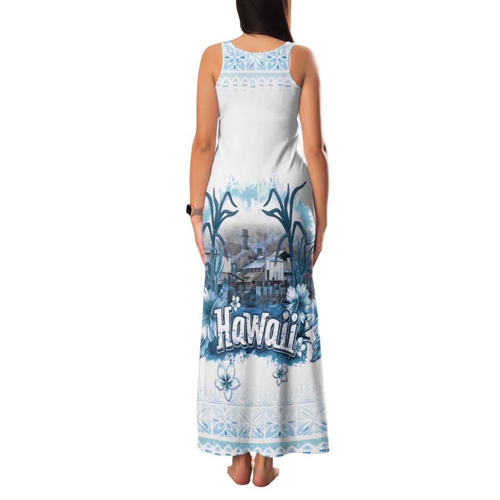 Hawaii Sugar Plantation Tank Maxi Dress With Hawaiian Tapa Pattern
