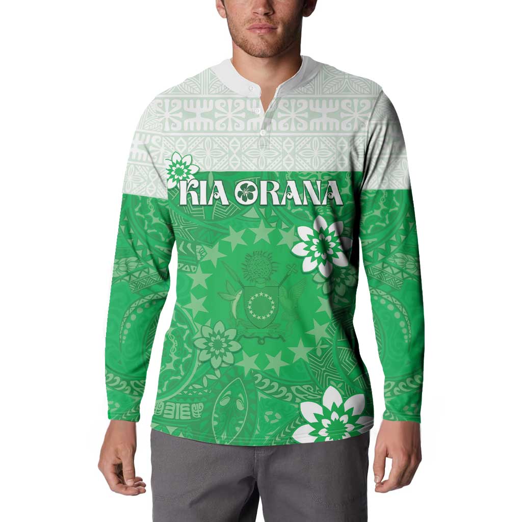 Cook Islands Maori Language Week Button Sweatshirt Pacific Tapa Pattern