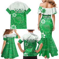 Cook Islands Maori Language Week Family Matching Mermaid Dress and Hawaiian Shirt Pacific Tapa Pattern LT05 - Polynesian Pride