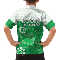 Cook Islands Maori Language Week Family Matching Off Shoulder Short Dress and Hawaiian Shirt Pacific Tapa Pattern LT05 - Polynesian Pride