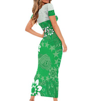 Cook Islands Maori Language Week Family Matching Short Sleeve Bodycon Dress and Hawaiian Shirt Pacific Tapa Pattern LT05 - Polynesian Pride