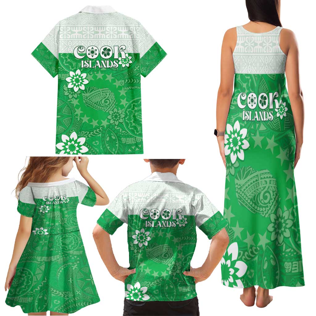 Cook Islands Maori Language Week Family Matching Tank Maxi Dress and Hawaiian Shirt Pacific Tapa Pattern LT05 - Polynesian Pride