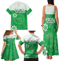 Cook Islands Maori Language Week Family Matching Tank Maxi Dress and Hawaiian Shirt Pacific Tapa Pattern LT05 - Polynesian Pride