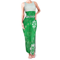 Cook Islands Maori Language Week Family Matching Tank Maxi Dress and Hawaiian Shirt Pacific Tapa Pattern LT05 Mom's Dress Green - Polynesian Pride