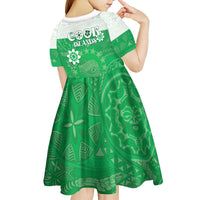 Cook Islands Maori Language Week Kid Short Sleeve Dress Pacific Tapa Pattern LT05 - Polynesian Pride