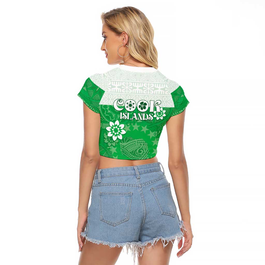 Cook Islands Maori Language Week Raglan Cropped T Shirt Pacific Tapa Pattern LT05 - Polynesian Pride