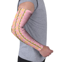 Hawaii Shell Tiare Anthurium Heliconia Lei Arm Sleeves With Tapa Pattern Baby Pink