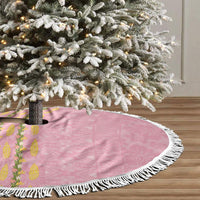 Hawaii Shell Tiare Anthurium Heliconia Lei Tree Skirt With Tapa Pattern Baby Pink LT05 - Polynesian Pride