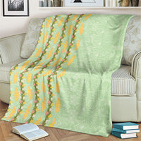 Hawaii Shell Tiare Anthurium Heliconia Lei Blanket With Tapa Pattern Baby Green