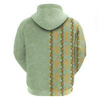 Hawaii Shell Tiare Anthurium Heliconia Lei Hoodie With Tapa Pattern Baby Green
