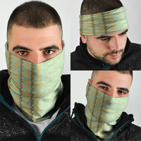 Hawaii Shell Tiare Anthurium Heliconia Lei Neck Gaiter With Tapa Pattern Baby Green