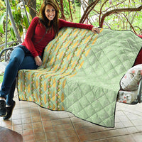 Hawaii Shell Tiare Anthurium Heliconia Lei Quilt With Tapa Pattern Baby Green