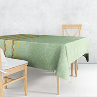 Hawaii Shell Tiare Anthurium Heliconia Lei Tablecloth With Tapa Pattern Baby Green