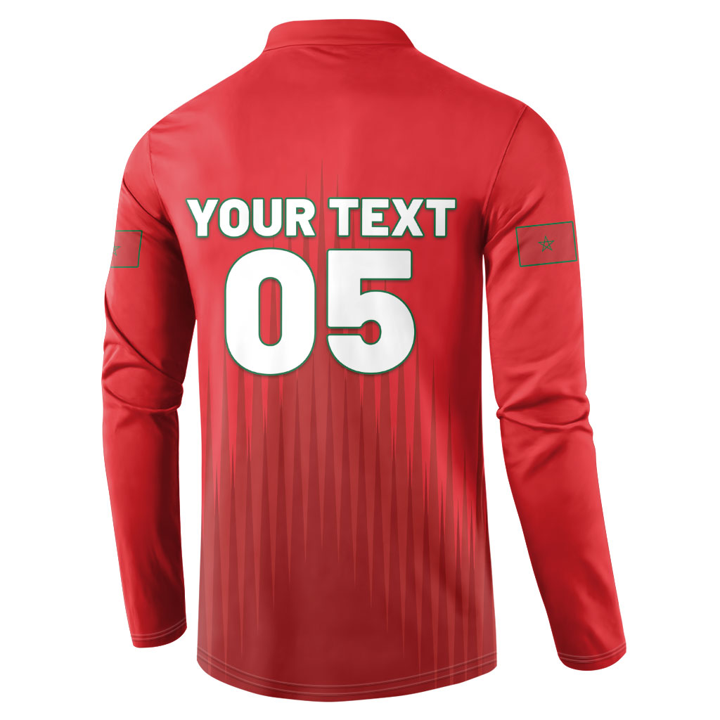 Custom Morocco Football 2026 Button Sweatshirt Atlas Lions Breathtaking Victory Red Version