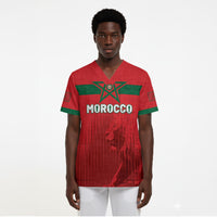 Custom Morocco Football 2026 Scrub Top Atlas Lions Breathtaking Victory Red Version