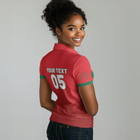 Custom Morocco Football 2026 Women Polo Shirt Atlas Lions Breathtaking Victory Red Version