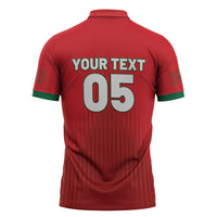 Custom Morocco Football 2026 Zipper Polo Shirt Atlas Lions Breathtaking Victory Red Version