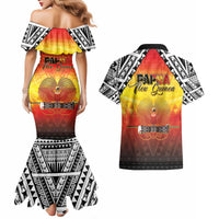 Papua New Guinea 50th Independence Day Couples Matching Mermaid Dress and Hawaiian Shirt One People One Nation One PNG LT05 - Polynesian Pride
