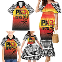 Papua New Guinea 50th Independence Day Family Matching Mermaid Dress and Hawaiian Shirt One People One Nation One PNG LT05 - Polynesian Pride