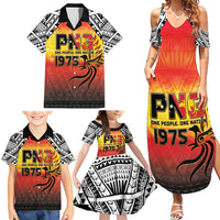Papua New Guinea 50th Independence Day Family Matching Summer Maxi Dress and Hawaiian Shirt One People One Nation One PNG LT05 - Polynesian Pride