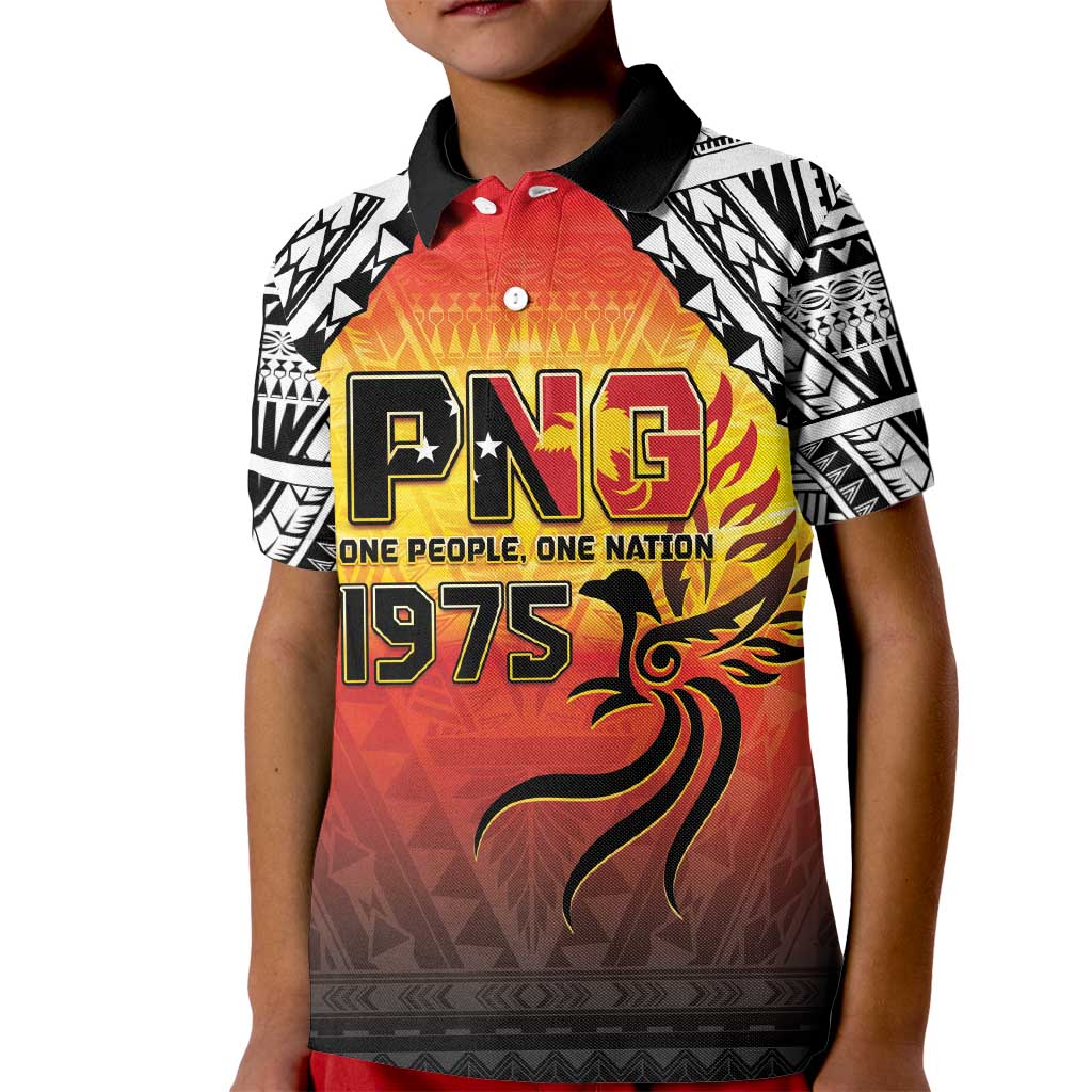 Papua New Guinea 50th Independence Day Kid Polo Shirt One People One Nation One PNG LT05 Kid Yellow - Polynesian Pride
