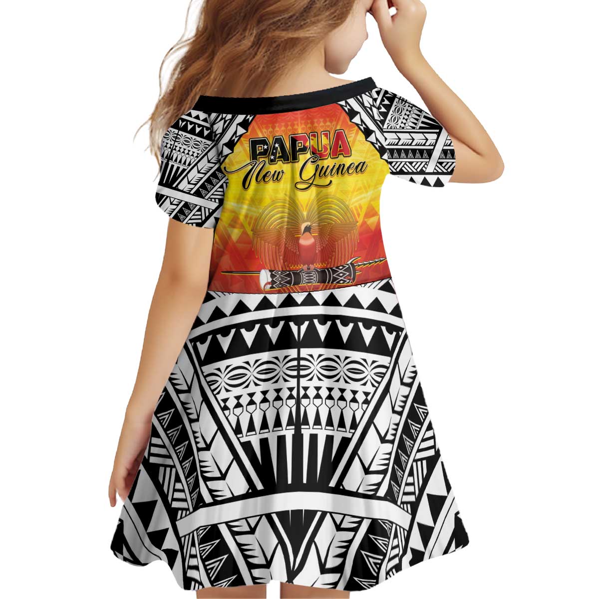 Papua New Guinea 50th Independence Day Kid Short Sleeve Dress One People One Nation One PNG LT05 - Polynesian Pride