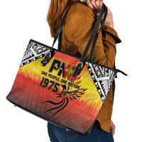 Papua New Guinea 50th Independence Day Leather Tote Bag One People One Nation One PNG LT05 - Polynesian Pride