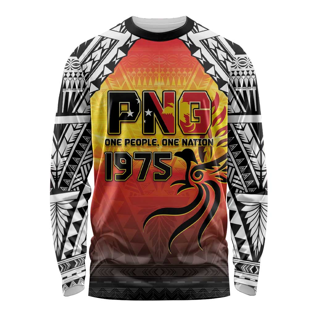 Papua New Guinea 50th Independence Day Long Sleeve Shirt One People One Nation One PNG LT05 Unisex Yellow - Polynesian Pride