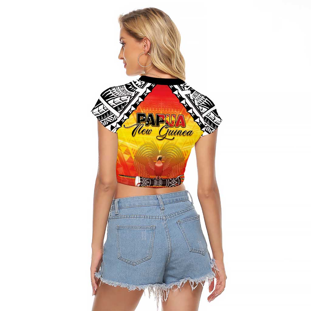 Papua New Guinea 50th Independence Day Raglan Cropped T Shirt One People One Nation One PNG LT05 - Polynesian Pride