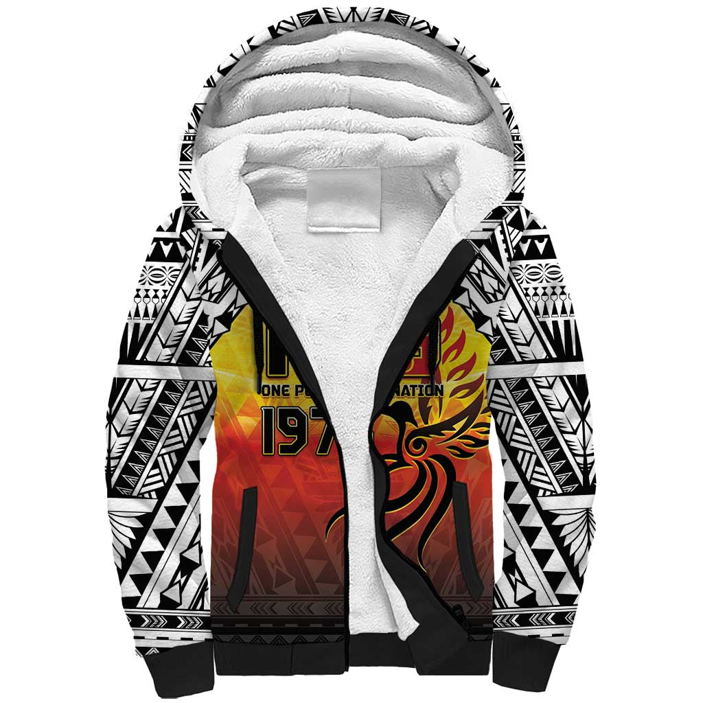 Papua New Guinea 49th Independence Day Sherpa Hoodie One People One Nation One PNG