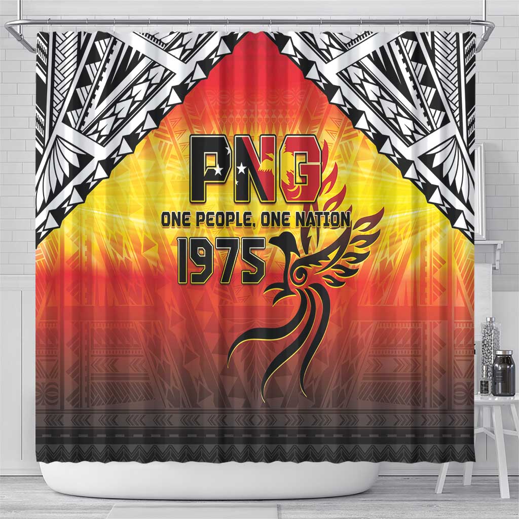 Papua New Guinea 50th Independence Day Shower Curtain One People One Nation One PNG LT05 - Polynesian Pride