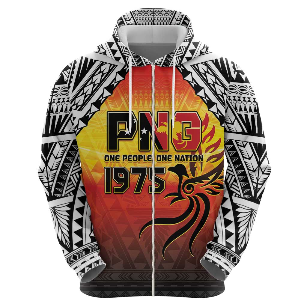 Papua New Guinea 50th Independence Day Zip Hoodie One People One Nation One PNG LT05 - Polynesian Pride