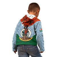 Vanuatu Penama Province Kid Hoodie Vanuatuan Coat Of Arms Polynesian Pattern LT05 - Polynesian Pride