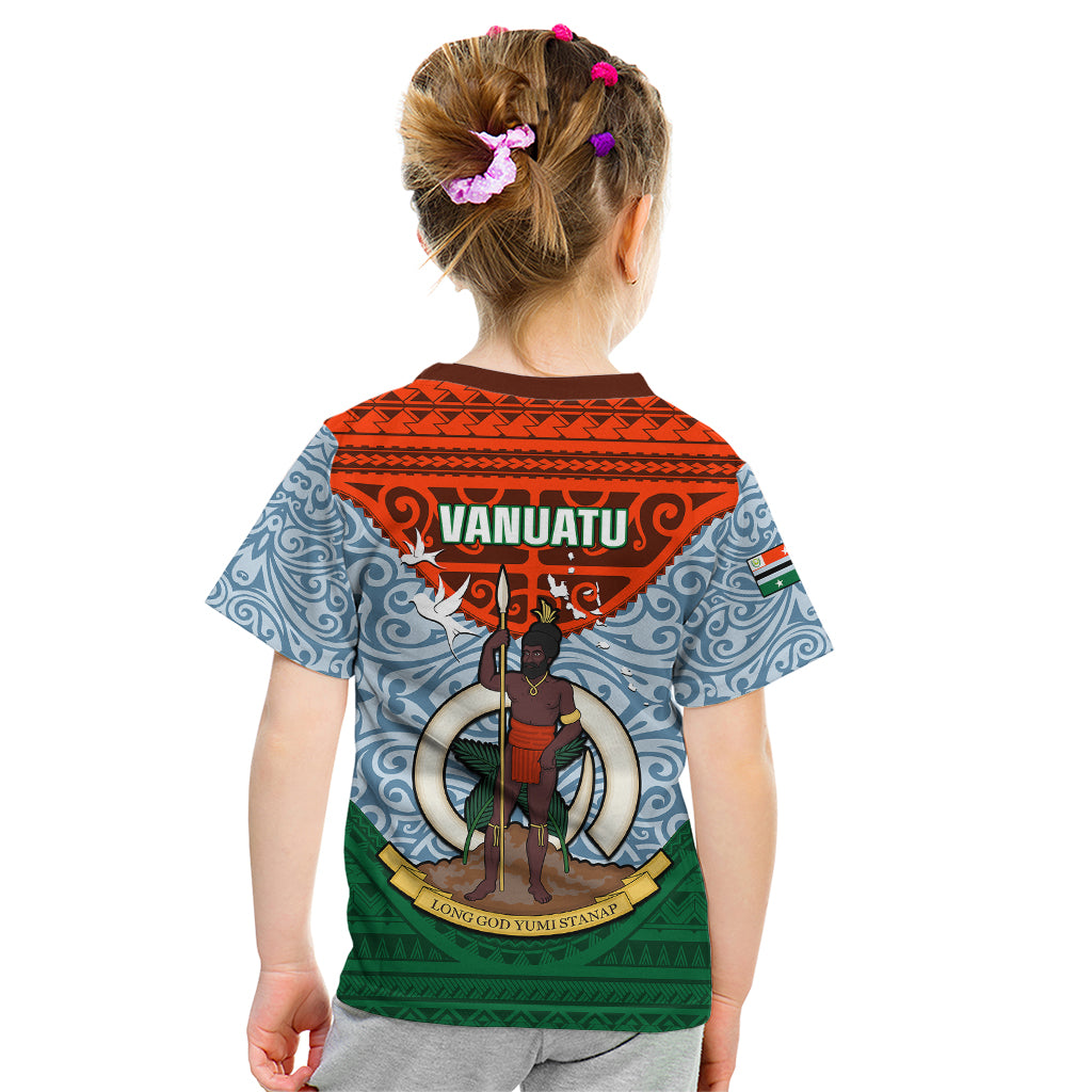 Vanuatu Penama Province Kid T Shirt Vanuatuan Coat Of Arms Polynesian Pattern LT05 - Polynesian Pride