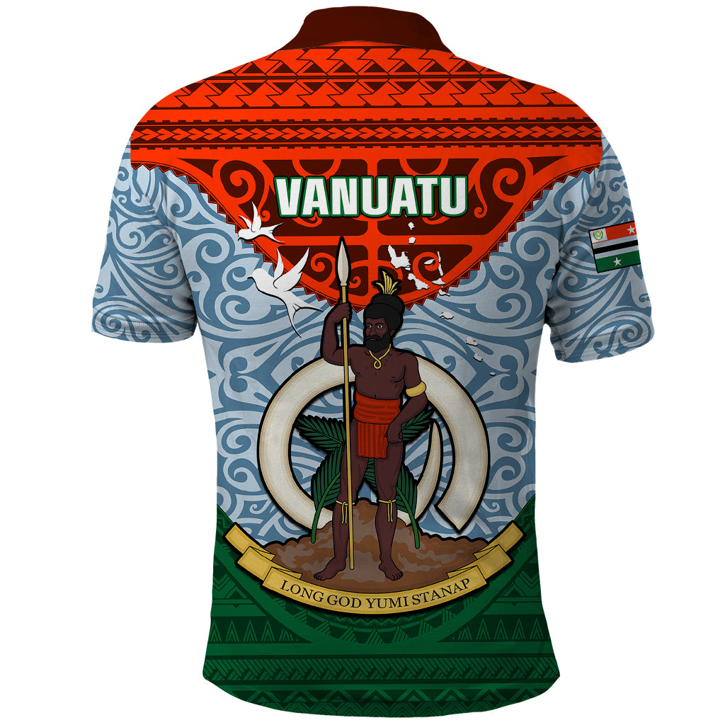 Vanuatu Penama Province Polo Shirt Vanuatuan Coat Of Arms Polynesian Pattern LT05 - Polynesian Pride