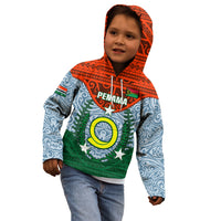 Personalized Vanuatu Penama Province Kid Hoodie Vanuatuan Coat Of Arms Polynesian Pattern LT05 - Polynesian Pride