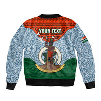 Personalized Vanuatu Penama Province Sleeve Zip Bomber Jacket Vanuatuan Coat Of Arms Polynesian Pattern LT05 - Polynesian Pride