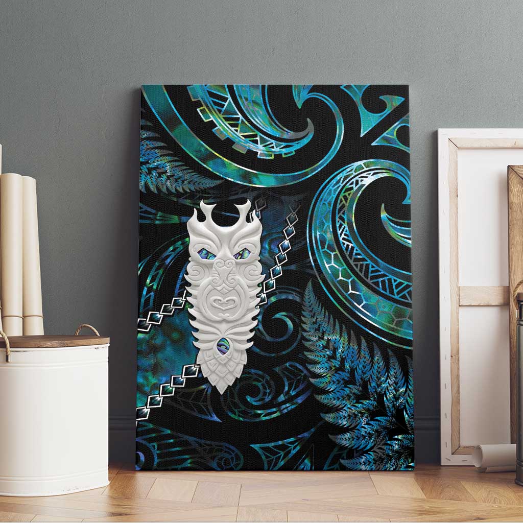 New Zealand Aotearoa Canvas Wall Art Maori Tane Te Waiora Paua Shell Glitter Turquoise