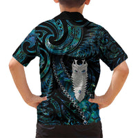 New Zealand Aotearoa Family Matching Short Sleeve Bodycon Dress and Hawaiian Shirt Maori Tane Te Waiora Paua Shell Glitter Turquoise LT05 - Polynesian Pride