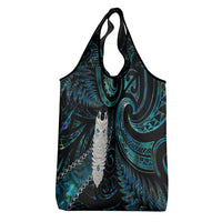 New Zealand Aotearoa Grocery Bag Maori Tane Te Waiora Paua Shell Glitter Turquoise
