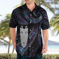 New Zealand Aotearoa Hawaiian Shirt Maori Tane Te Waiora Paua Shell Glitter Purple LT05 - Polynesian Pride