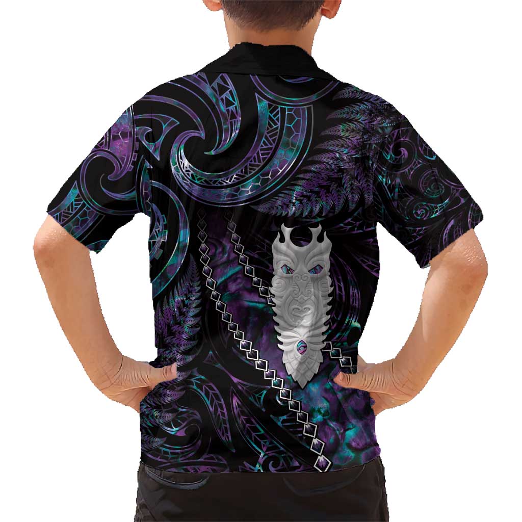 New Zealand Aotearoa Hawaiian Shirt Maori Tane Te Waiora Paua Shell Glitter Purple LT05 - Polynesian Pride